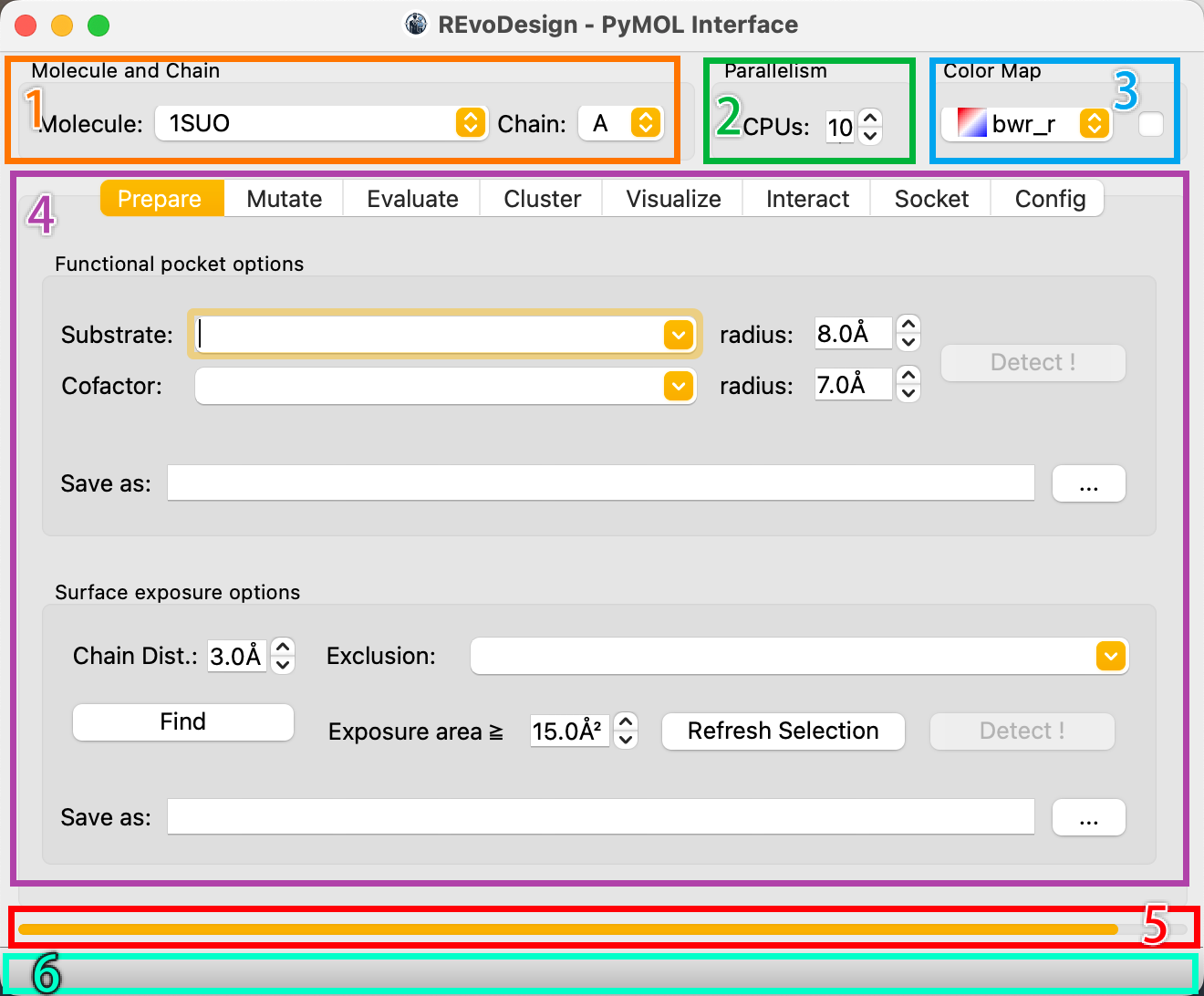REvoDesign main interface zones