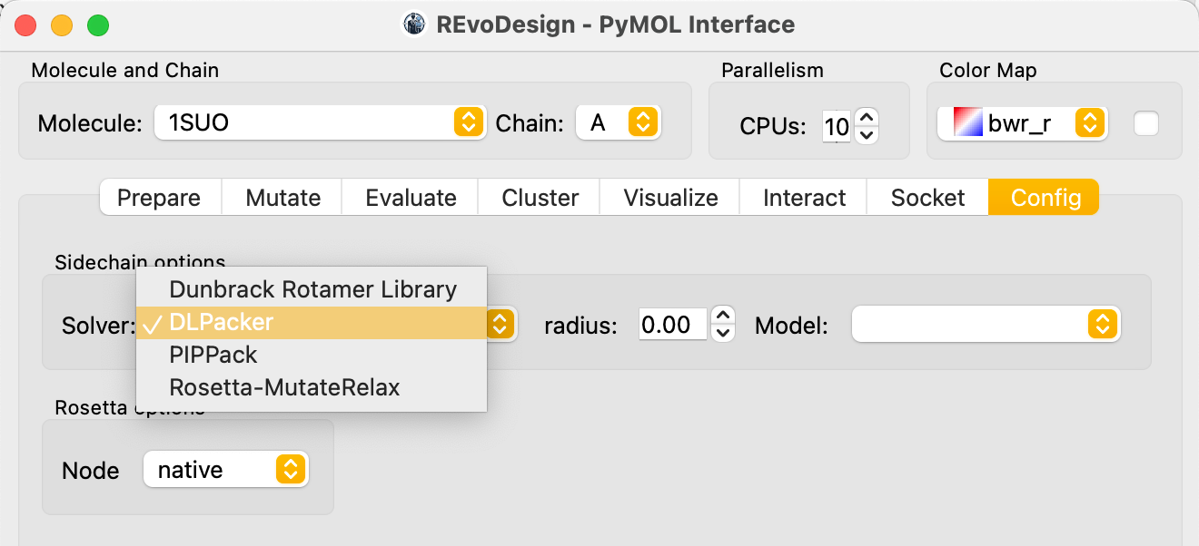 Sidechain solver selection
